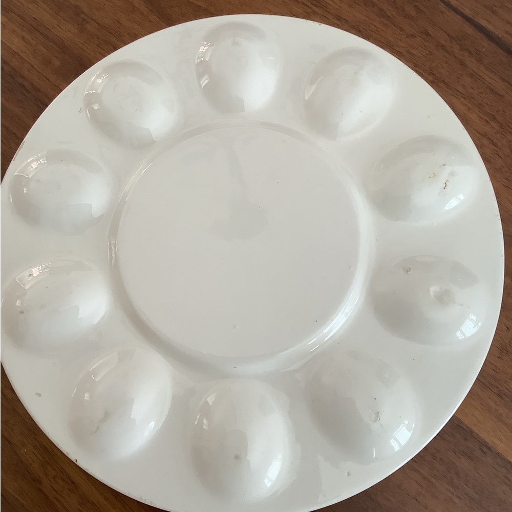 Vintage mid-century, ceramic Deviled Egg Plate - Picture 3 of 3